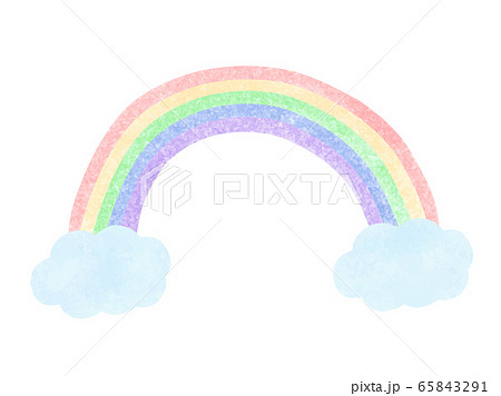 虹 Rainbow And Cloudsのイラスト素材