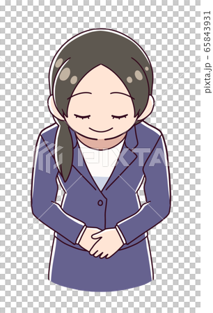 お辞儀をする女性 65843931