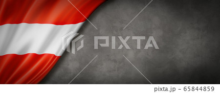 Austrian flag on concrete wall banner Austrian flag on concrete wall banner 65844859