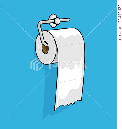 Tissue roll white paper ,colorful design on blue 65845420