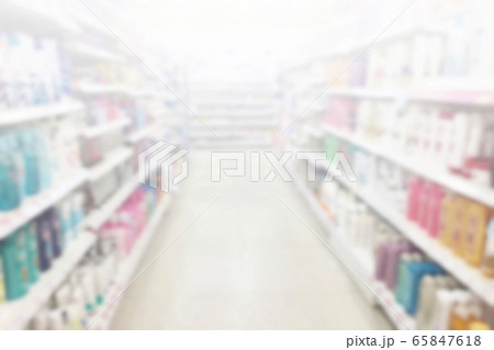 Supermarket aisle with empty red shopping Supermarket aisle with empty red shopping 65847618