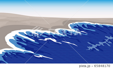 和風な海の背景イラスト 砂浜 16 9のイラスト素材