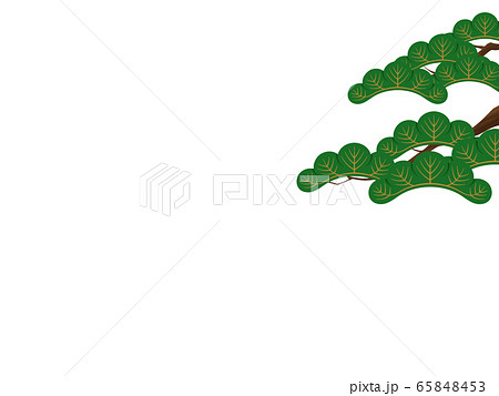 和風な松の枝のフレームイラスト 65848453