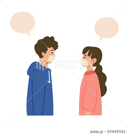 【新しい生活様式】マスクを着用する男女 65849591