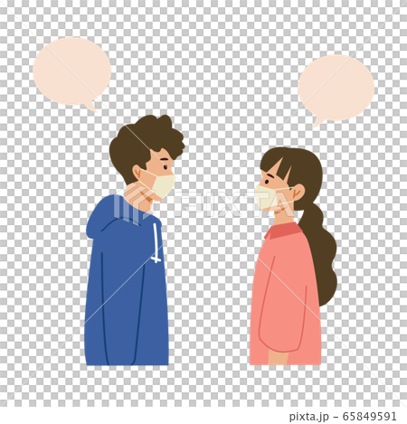 【新しい生活様式】マスクを着用する男女 65849591