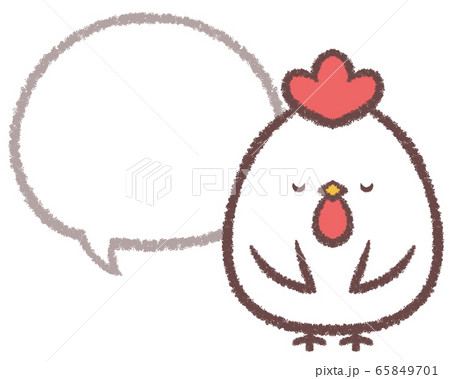 ニワトリお辞儀吹き出し線画 65849701