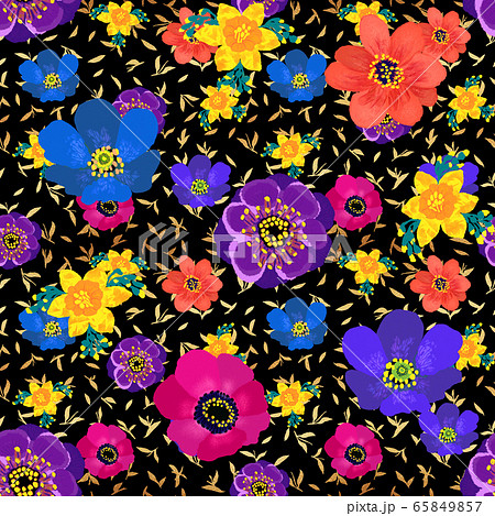 Seamless summer pattern with anemone and daffodil Seamless summer pattern with anemone and daffodil 65849857