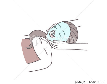 フェイシャルエステ パック 美容サロン クリニック ブライダルエステのイラスト素材