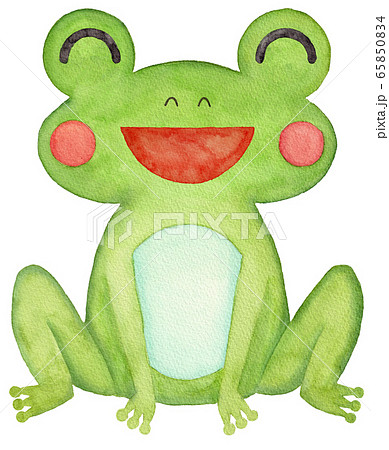 笑うカエル（水彩イラスト）のイラスト素材 [65850834] - PIXTA