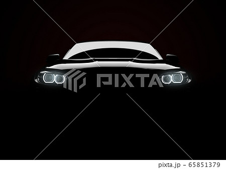 Front view of a generic and brandless modern car 65851379