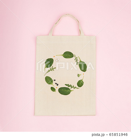Canvas eco bag with leaf natural graphic simulation 65851946