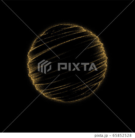 Golden glitter dust organic sphere shape isolated on black background. Vector illustration Golden glitter dust organic sphere shape isolated on black background. Vector illustration 65852528