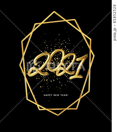 2021 realistic golden metallic inscription on a black background with gold glitter sparkles. Vector illustration 2021 realistic golden metallic inscription on a black background with gold glitter sparkles. Vector illustration 65852529