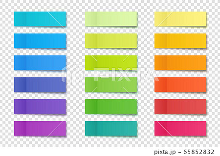 Realistic sticky notes collection. Post note stickers. Colorful sticky paper sheets. Vector 65852832