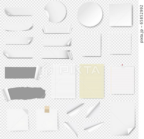 Paper Label And Blank Note Paper Isolated 65852992