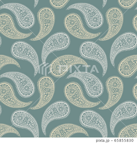 Paisley pattern background, green floral ornament Paisley pattern background, green floral ornament 65855830