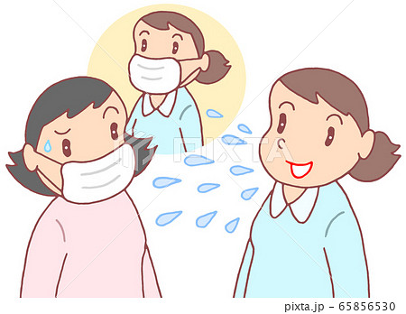 会話時の唾液飛散のイラスト素材