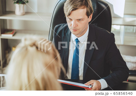Businessman listen to candidate answers, Job interview, Human resources (HR), Talent management 65856540