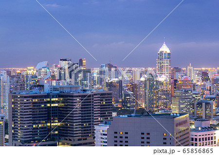 Bangkok financial district, business building and shopping mall center at Southeast Asia 65856865