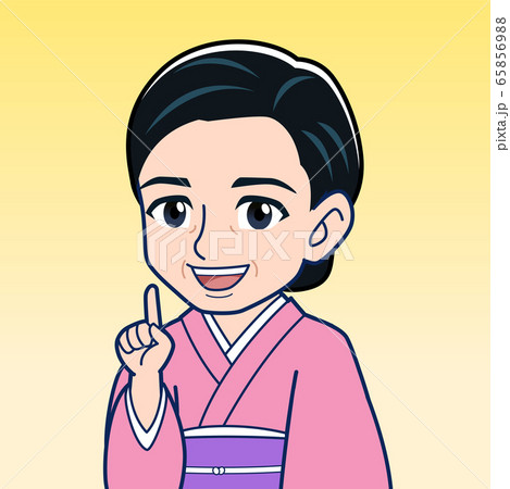 和服を着た年配女性のイラスト 和服を着た年配女性のイラスト 65856988