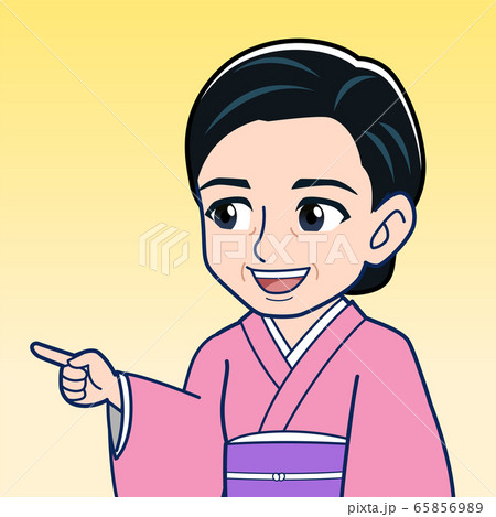 和服を着た年配女性のイラスト 和服を着た年配女性のイラスト 65856989