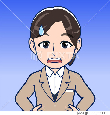 銀行窓口の女性のイラスト素材