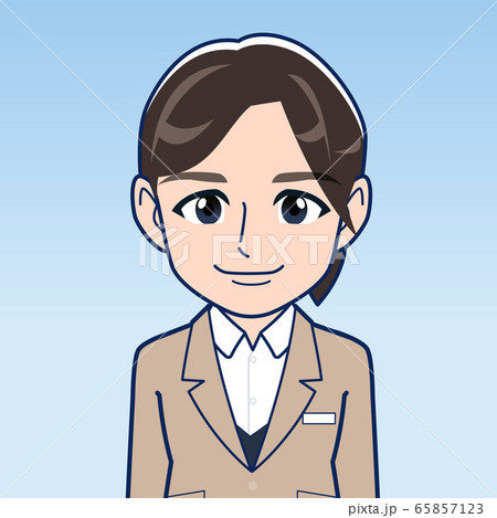 銀行窓口の女性のイラスト素材