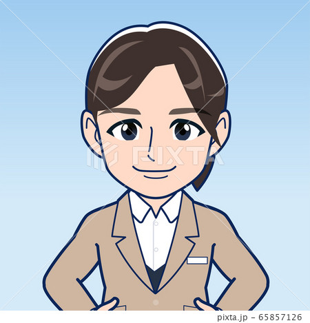 銀行窓口の女性のイラスト素材