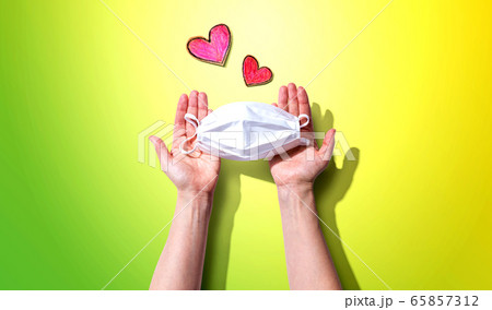 Medical worker appreciation theme with hearts and a mask 65857312