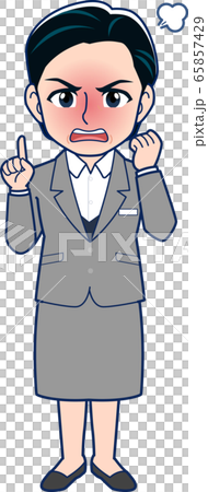 怒る公務員の女性のイラストのイラスト素材