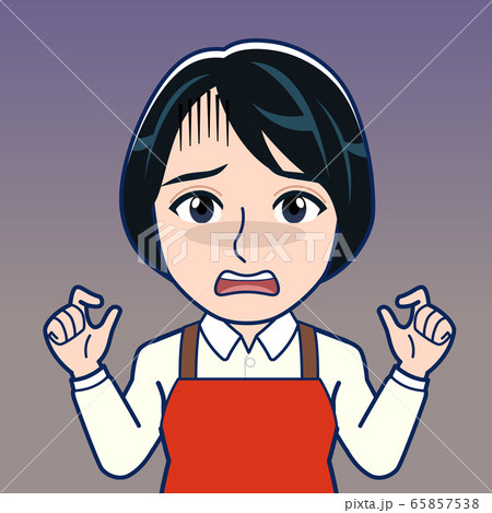 赤いエプロンの女性 赤いエプロンの女性 65857538