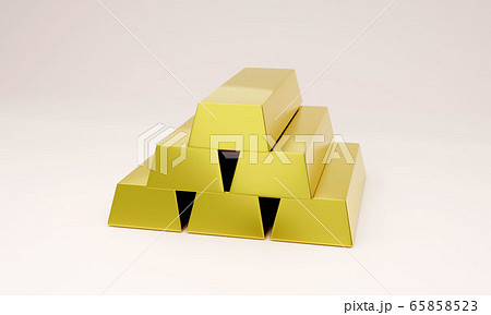 金塊背景3DCGイラスト画像 65858523