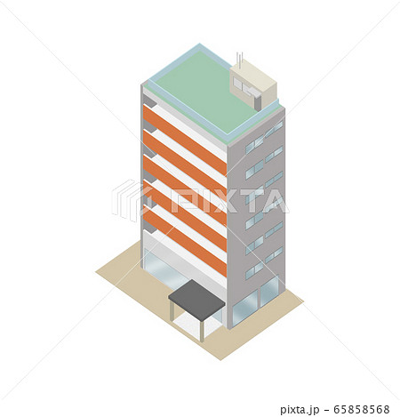 小規模なビルの3Dイラストレーション 65858568