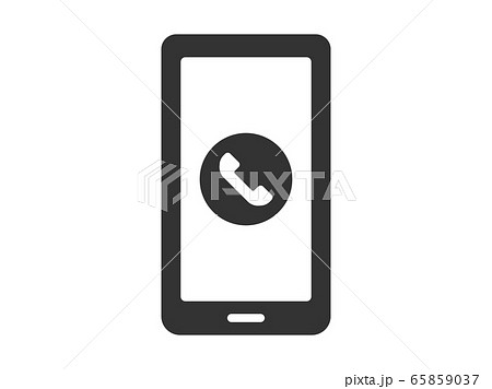 通話中のスマートフォンアイコン 65859037