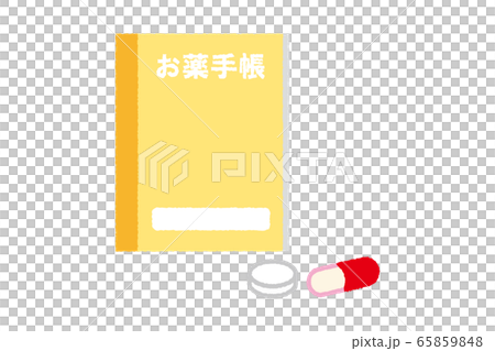 お薬手帳とくすりのメディカルイラスト 65859848