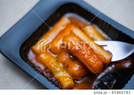 sausage and tteokbokki with cheese korean food sausage and tteokbokki with cheese korean food 65860783