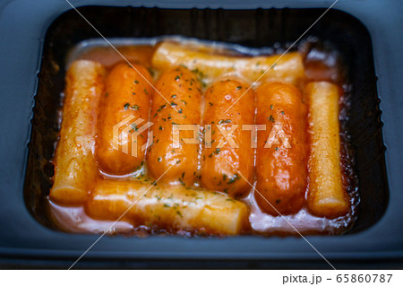 sausage and tteokbokki with cheese korean food sausage and tteokbokki with cheese korean food 65860787