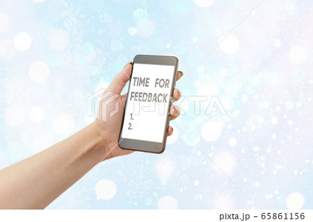 Writing note showing Time For Feedback. Business 65861156