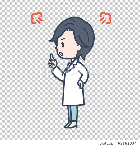 Angry female doctor pose illustration 65862034