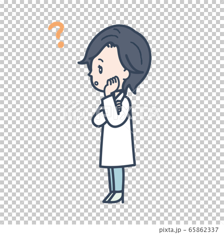 Female doctor pose illustration with doubts 65862337