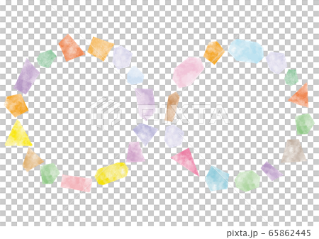 宝石のイラスト_ リース_水彩風 宝石のイラスト_ リース_水彩風 65862445