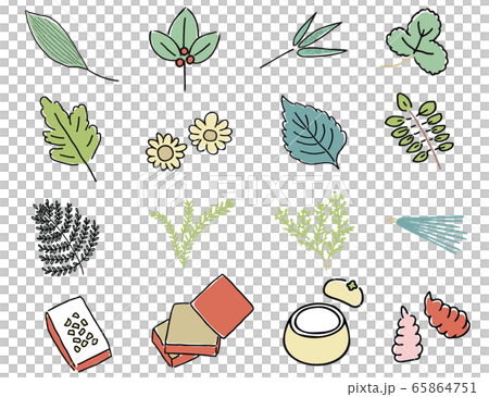 おせち　飾り　葉　セット 65864751