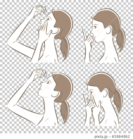 照顧眼睛的女人的插圖 65864862