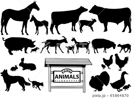 Farm Animals Silhouettes Farm Animals Silhouettes 65864870