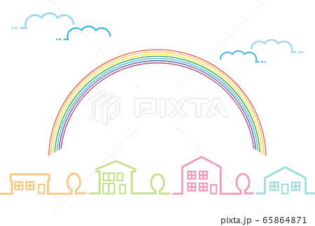 街並み　虹 65864871
