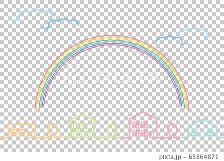 街並み　虹 65864871