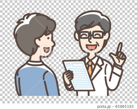 医者の話を聞く 男性のイラスト素材 医者の話を聞く 男性のイラスト素材