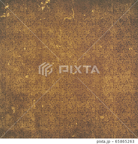 背景素材シリーズ---グランジ　ブラウン　植物柄 65865263