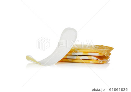menstrual pads on white background 65865826