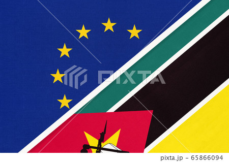 European Union or EU and Mozambique national flag 65866094